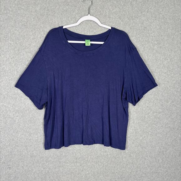 Honeydew Shirt Womens XXL 2XL Blue Short Sleeve Soft Boxy‎ Lounge Tee Sleep PJs - Picture 1 of 6